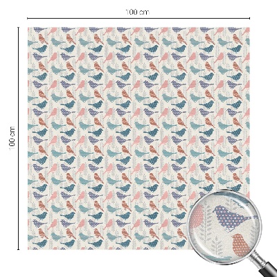 Vitrail autocollant pour fenêtre oiseaux pastel