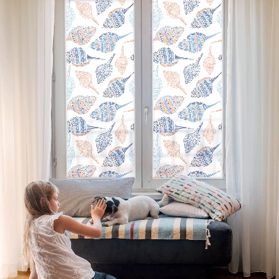 Film occultant fenêtre effet vitrail Coquillages