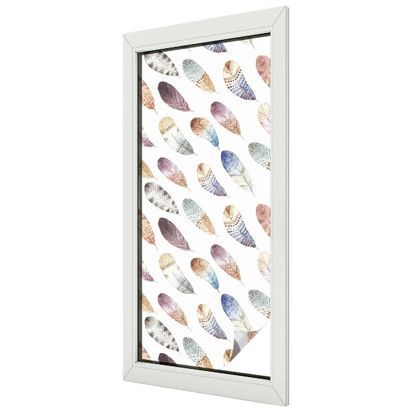 Film fenêtre décoratif occultant vitrail Plumes bohèmes