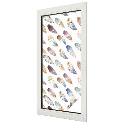 Film fenêtre décoratif occultant vitrail Plumes bohèmes