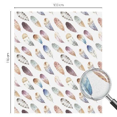 Film fenêtre décoratif occultant vitrail Plumes bohèmes