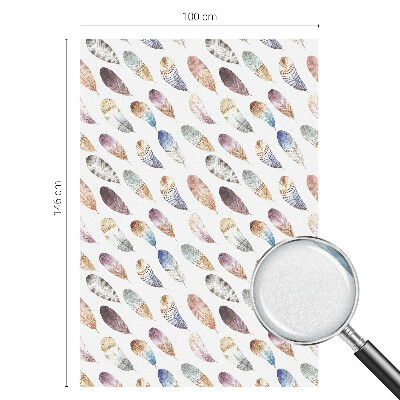 Film fenêtre décoratif occultant vitrail Plumes bohèmes