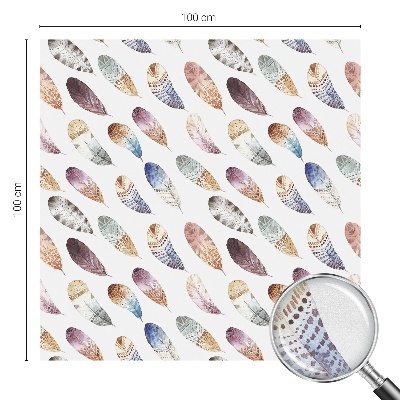 Film fenêtre décoratif occultant vitrail Plumes bohèmes