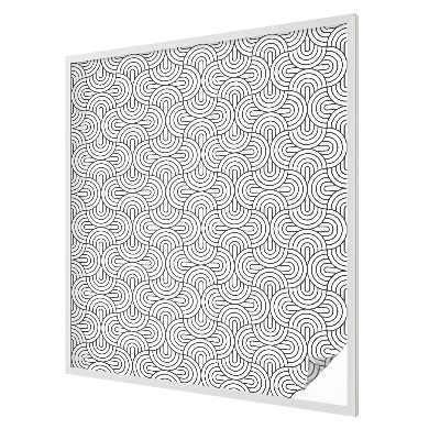 Film fenêtre décoratif occultant vitrail demi-cercles géométriques