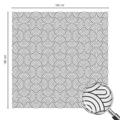 Film fenêtre décoratif occultant vitrail demi-cercles géométriques