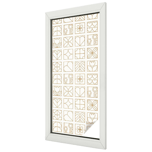 Vitrail autocollant pour fenêtre Amour géométrique