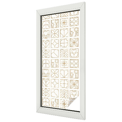 Vitrail autocollant pour fenêtre Amour géométrique