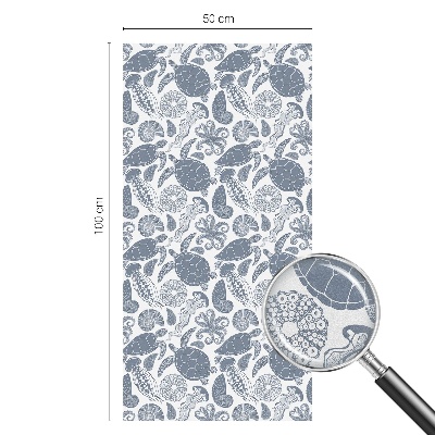 Film fenêtre décoratif occultant vitrail vie marine