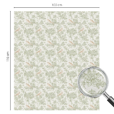 Vitrail autocollant pour fenêtre oiseaux plantes