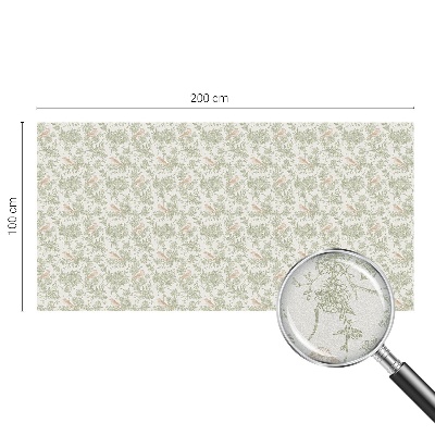 Vitrail autocollant pour fenêtre oiseaux plantes