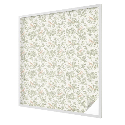 Vitrail autocollant pour fenêtre oiseaux plantes