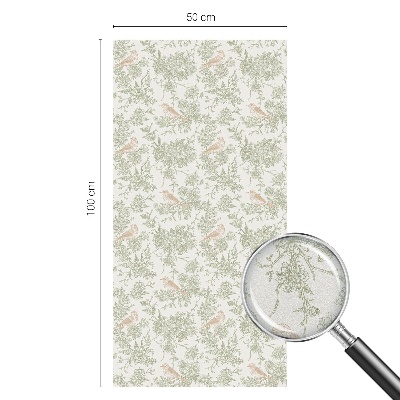 Vitrail autocollant pour fenêtre oiseaux plantes