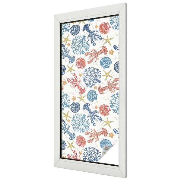 Autocollant pour vitrage écrevisses coraux