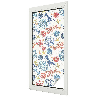 Autocollant pour vitrage écrevisses coraux