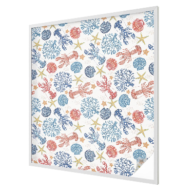 Autocollant pour vitrage écrevisses coraux