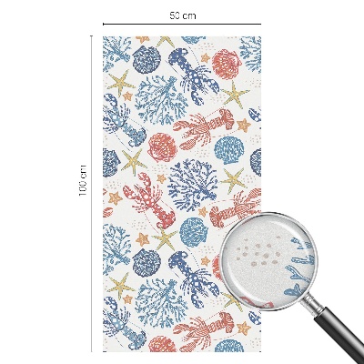 Autocollant pour vitrage écrevisses coraux