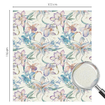 Vitrail autocollant pour fenêtre motif floral
