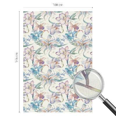 Vitrail autocollant pour fenêtre motif floral