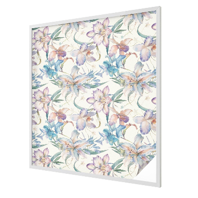 Vitrail autocollant pour fenêtre motif floral