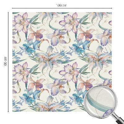 Vitrail autocollant pour fenêtre motif floral