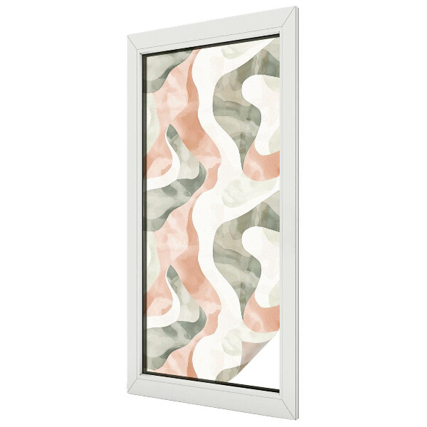 Film occultant fenêtre effet vitrail Vagues colorées