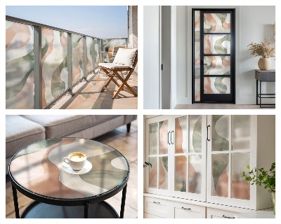 Film occultant fenêtre effet vitrail Vagues colorées