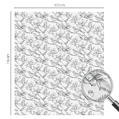 Film fenêtre décoratif occultant vitrail Oiseaux et fleurs