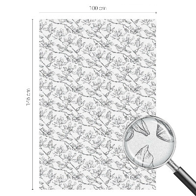 Film fenêtre décoratif occultant vitrail Oiseaux et fleurs