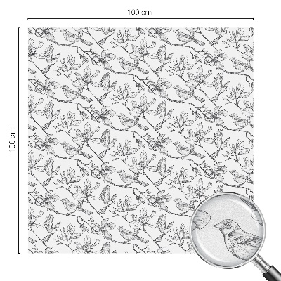 Film fenêtre décoratif occultant vitrail Oiseaux et fleurs