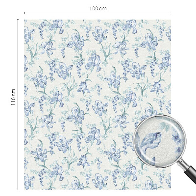 Autocollant pour vitrage fleurs bleues