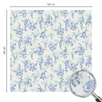 Autocollant pour vitrage fleurs bleues