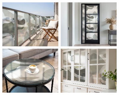 Film occultant fenêtre effet vitrail Motif organique