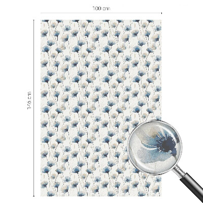 Film occultant fenêtre effet vitrail fleurs bleues