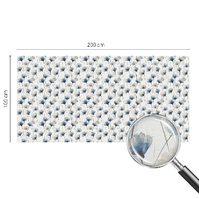 Film occultant fenêtre effet vitrail fleurs bleues