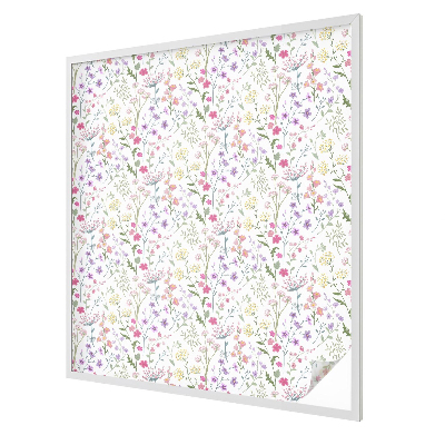 Vitrail autocollant pour fenêtre prairie fleurie