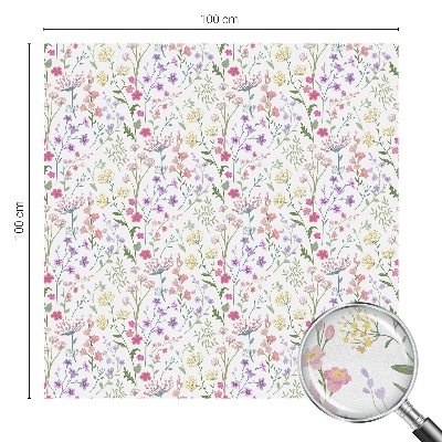 Vitrail autocollant pour fenêtre prairie fleurie