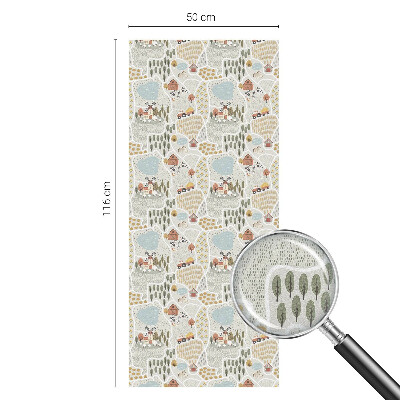 Film fenêtre décoratif occultant vitrail Un village idyllique