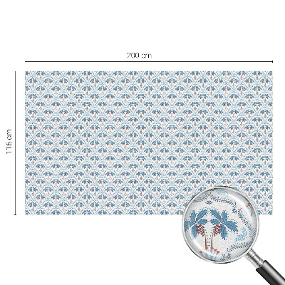 Autocollant pour vitrage palmiers bleus