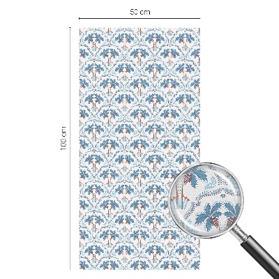 Autocollant pour vitrage palmiers bleus