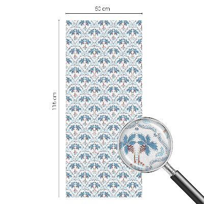 Autocollant pour vitrage palmiers bleus