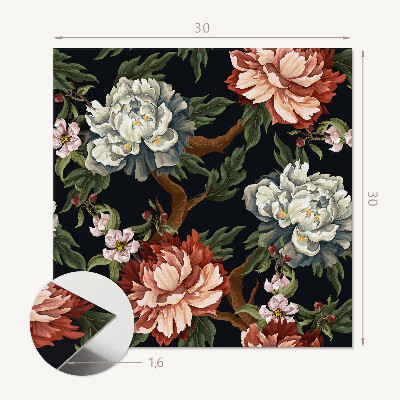 Carreaux de vinyle auto-adhésifs Motif de fleurs