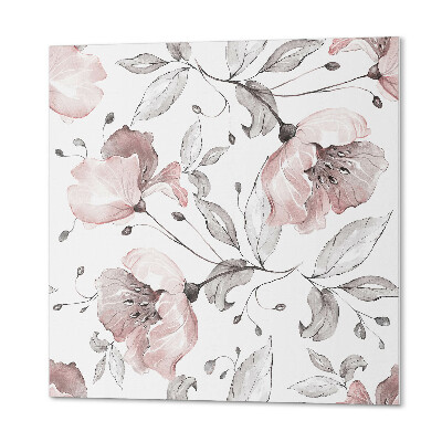 Carreaux de vinyle auto-adhésifs Fleurs à l'aquarelle dans un motif délicat