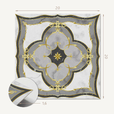 Carreaux de vinyle auto-adhésifs Motif classique avec des ornements sophistiqués