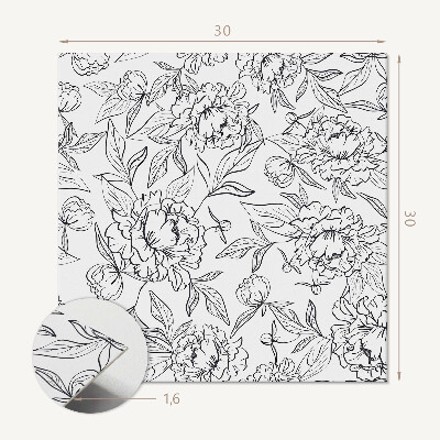 Carreaux pvc Motif floral avec des feuilles délicates