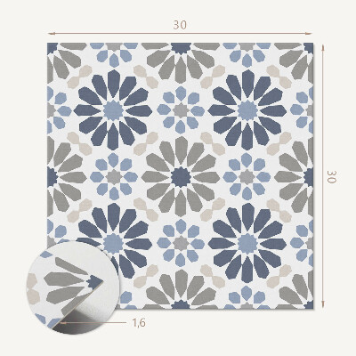Carreaux de vinyle auto-adhésifs Motif floral symétrique