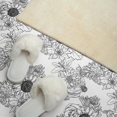 Carreaux vinyle Lignes avec un motif floral