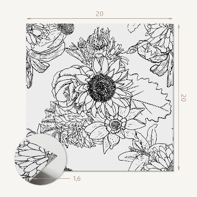 Carreaux vinyle Lignes avec un motif floral