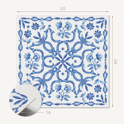 Carreaux de vinyle auto-adhésifs Motif artistique végétal