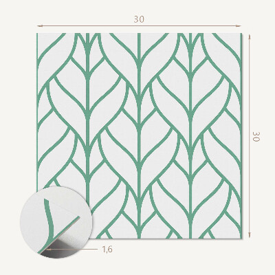 Carreaux de vinyle auto-adhésifs Motifs feuillus symétriques