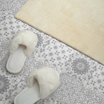 Carreaux pvc Composition florale-géométrique